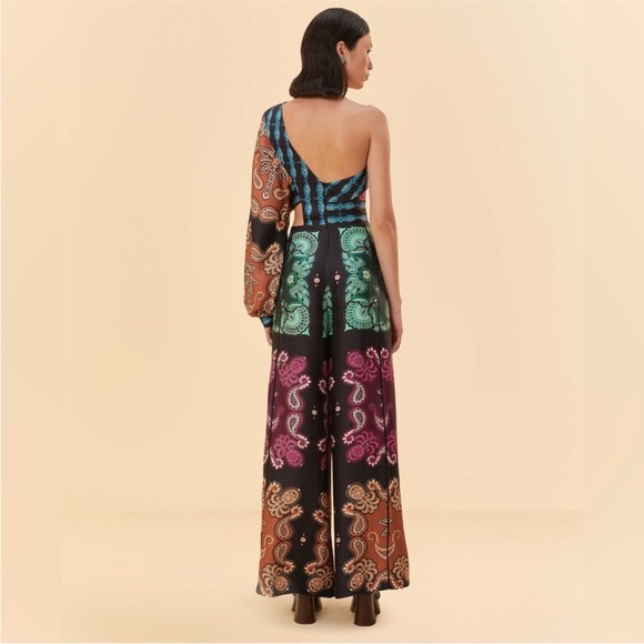 FARM RIO Multicolor Sweet Mermaids Asymmetric Jumpsuit NWT XXS - Picture 4 of 10